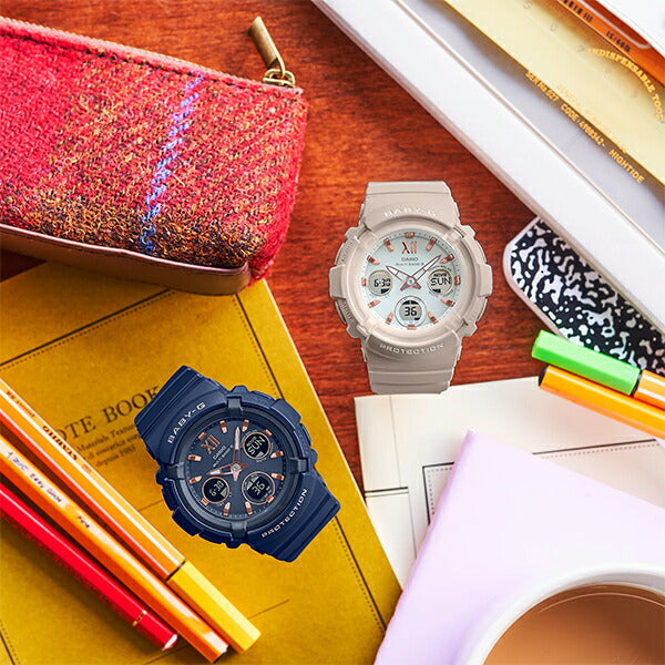 BABY-G BGA-2800シリーズ BGA-2800-2AJF レディース 腕時計 電波ソーラー アナデジ 樹脂バンド ネイビー 国内正規品 カシオ