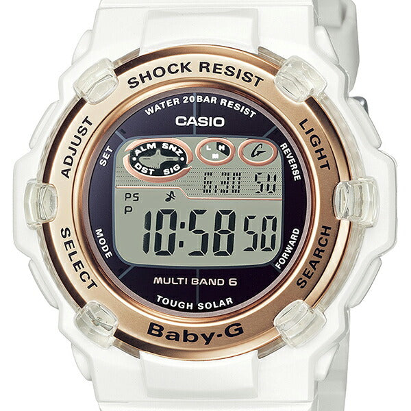BABY-G BGR-3003U-7AJF レディース 腕時計 電波ソーラー デジタル 樹脂バンド ホワイト 国内正規品 カシオ