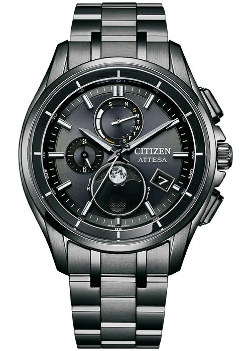 シチズン アテッサ ブラックチタンシリーズ ムーンフェイズ ルナプログラム BY1006-62E メンズ 腕時計 ソーラー 電波 Cal.H874