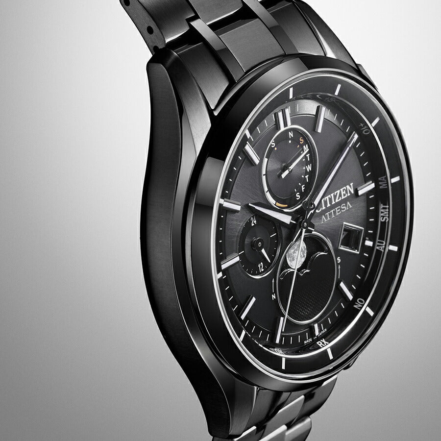 シチズン アテッサ ブラックチタンシリーズ ムーンフェイズ ルナプログラム BY1006-62E メンズ 腕時計 ソーラー 電波 Cal.H874