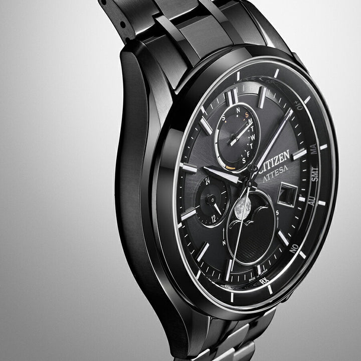 シチズン アテッサ ブラックチタンシリーズ ムーンフェイズ ルナプログラム BY1006-62E メンズ 腕時計 ソーラー 電波 Cal.H874