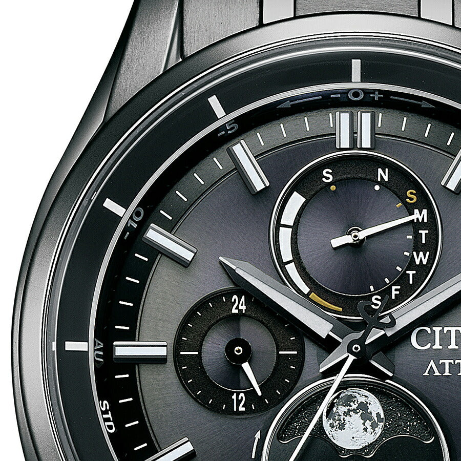 シチズン アテッサ ブラックチタンシリーズ ムーンフェイズ ルナプログラム BY1006-62E メンズ 腕時計 ソーラー 電波 Cal.H874