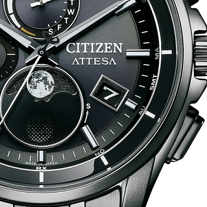 シチズン アテッサ ブラックチタンシリーズ ムーンフェイズ ルナプログラム BY1006-62E メンズ 腕時計 ソーラー 電波 Cal.H874