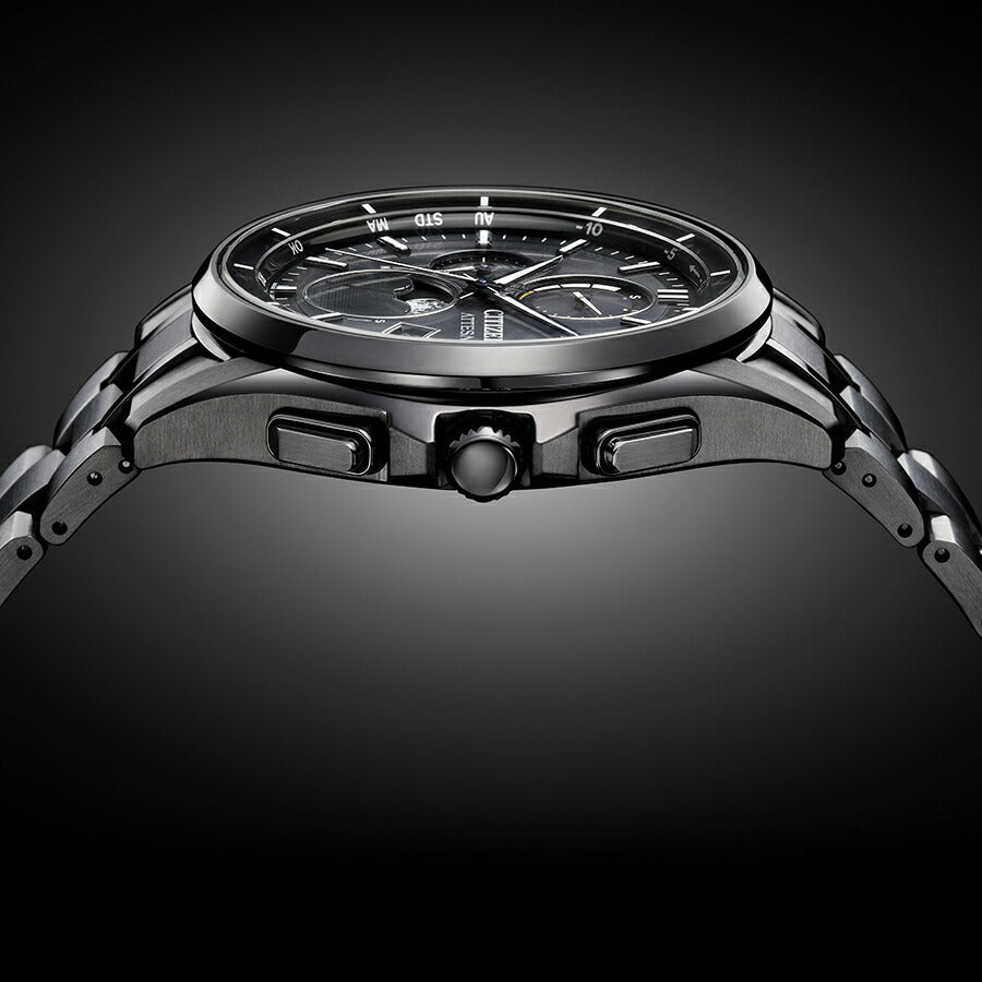 シチズン アテッサ ブラックチタンシリーズ ムーンフェイズ ルナプログラム BY1006-62E メンズ 腕時計 ソーラー 電波 Cal.H874