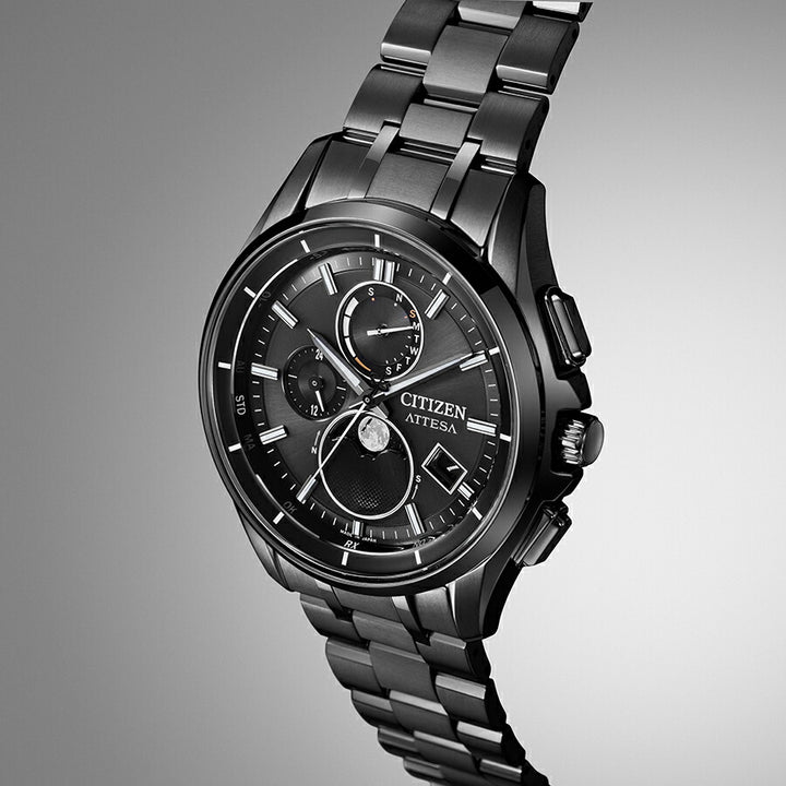 シチズン アテッサ ブラックチタンシリーズ ムーンフェイズ ルナプログラム BY1006-62E メンズ 腕時計 ソーラー 電波 Cal.H874