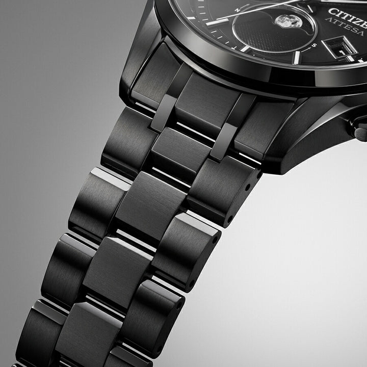 シチズン アテッサ ブラックチタンシリーズ ムーンフェイズ ルナプログラム BY1006-62E メンズ 腕時計 ソーラー 電波 Cal.H874