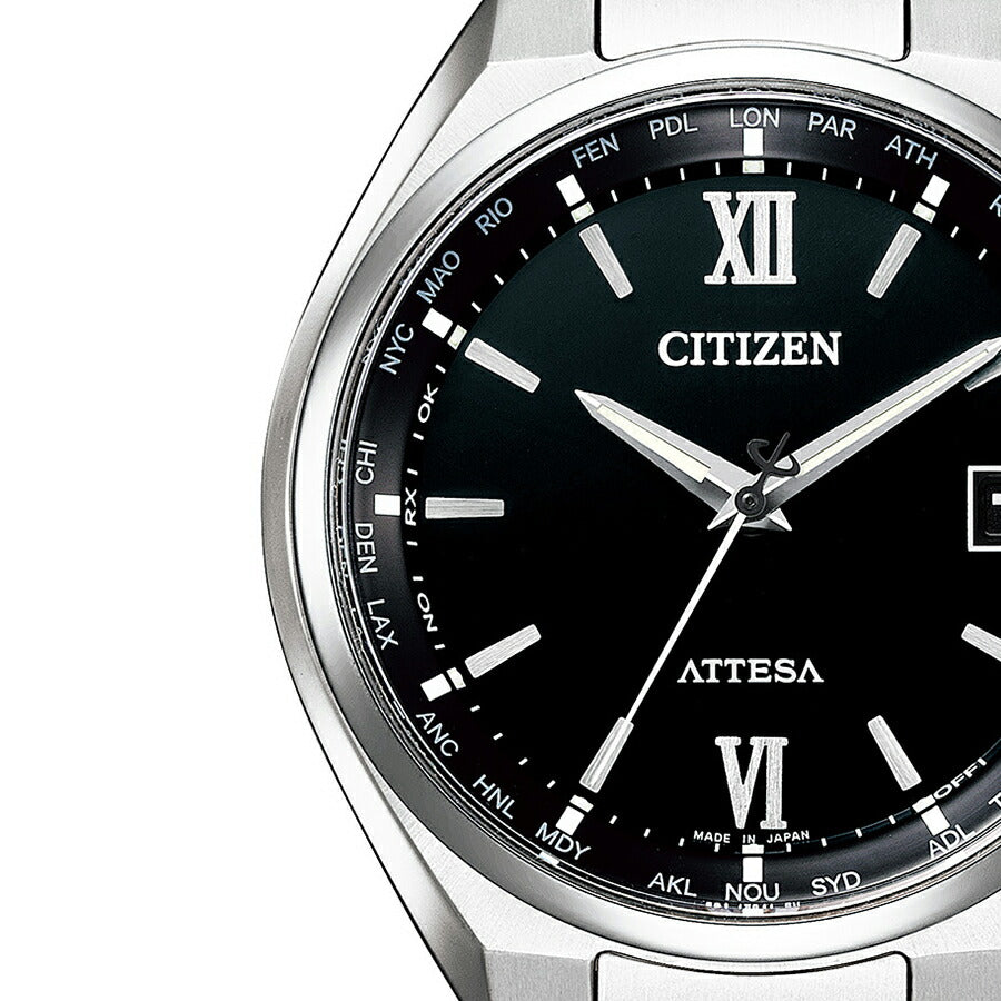 シチズン アテッサ 3針 38mm CB1120-50G メンズ 腕時計 ソーラー 電波 ブラック