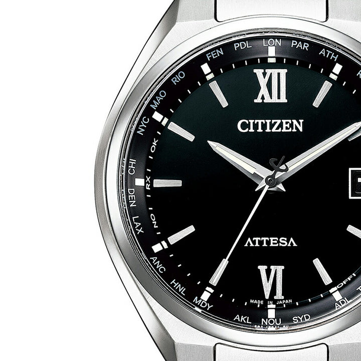 シチズン アテッサ 3針 38mm CB1120-50G メンズ 腕時計 ソーラー 電波 ブラック
