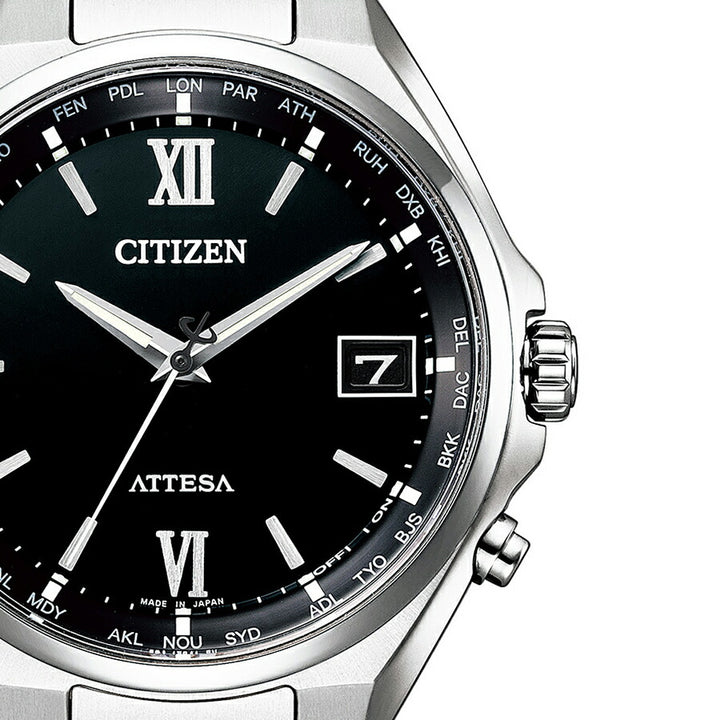 シチズン アテッサ 3針 38mm CB1120-50G メンズ 腕時計 ソーラー 電波 ブラック