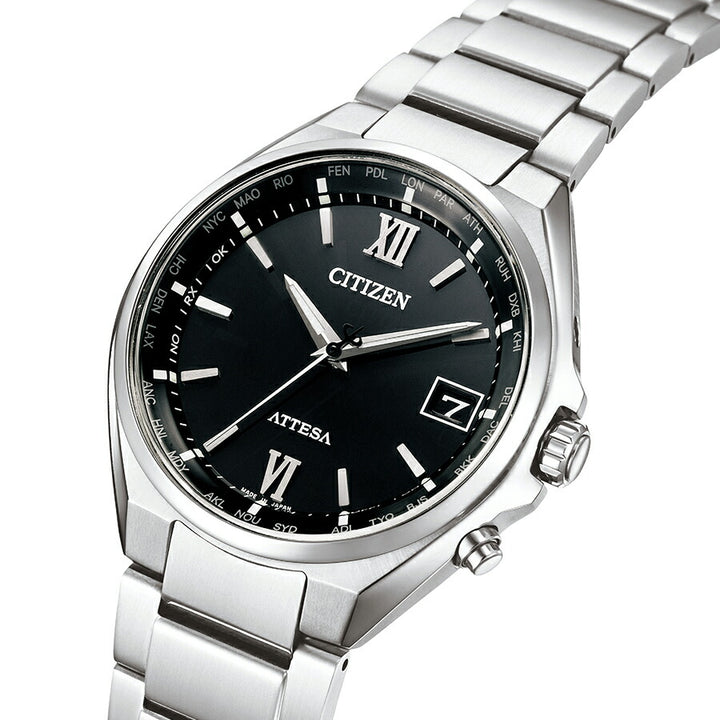 シチズン アテッサ 3針 38mm CB1120-50G メンズ 腕時計 ソーラー 電波 ブラック