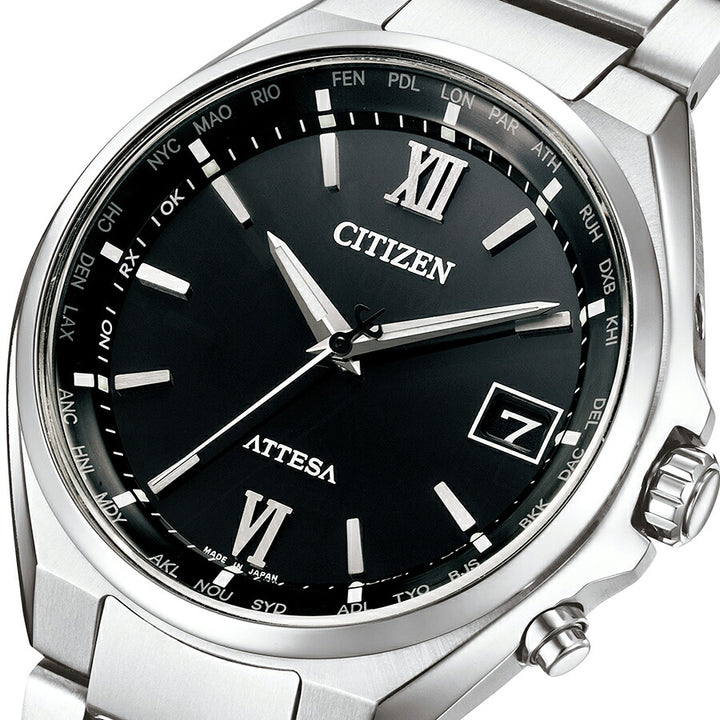 シチズン アテッサ 3針 38mm CB1120-50G メンズ 腕時計 ソーラー 電波 ブラック
