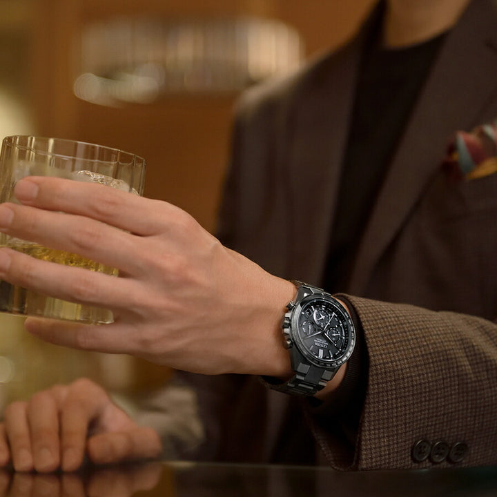 シチズン アテッサ ACT Line アクトライン ブラックチタンシリーズ CC4055-65E メンズ 腕時計 ソーラー GPS衛星電波受信 クロノグラフ サファイアベゼル