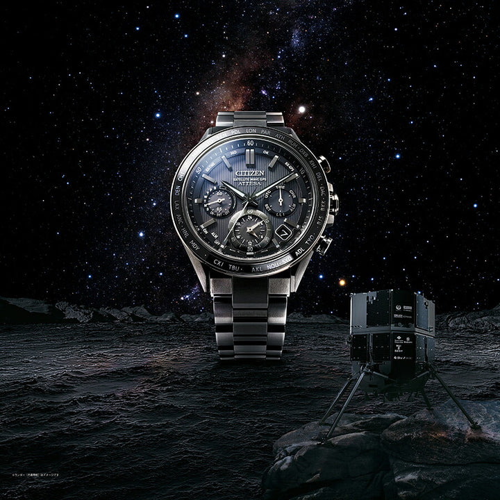 シチズン アテッサ ACT Line アクトライン ブラックチタンシリーズ CC4055-65E メンズ 腕時計 ソーラー GPS衛星電波受信 クロノグラフ サファイアベゼル