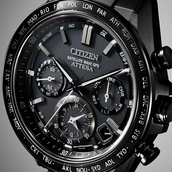 シチズン アテッサ ACT Line アクトライン ブラックチタンシリーズ CC4055-65E メンズ 腕時計 ソーラー GPS衛星電波受信 クロノグラフ サファイアベゼル