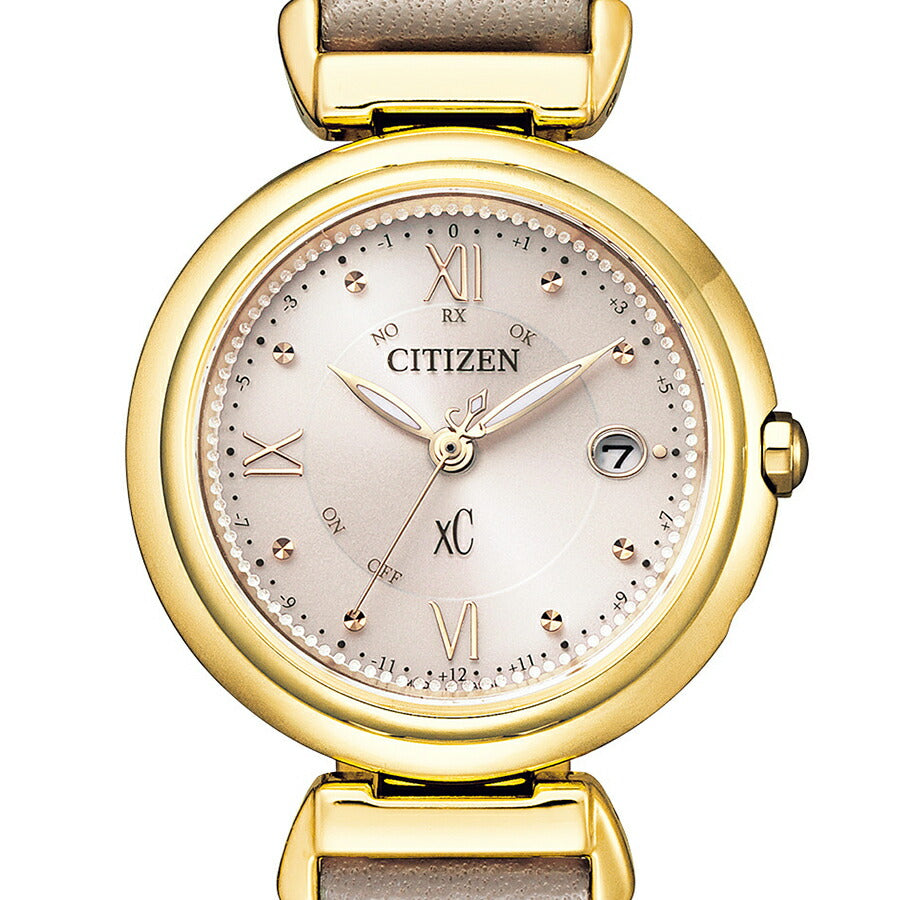 シチズン xC クロスシー mizu collection ミズコレクション ES9462-07A レディース 腕時計 ソーラー 電波 革ベルト グレージュ