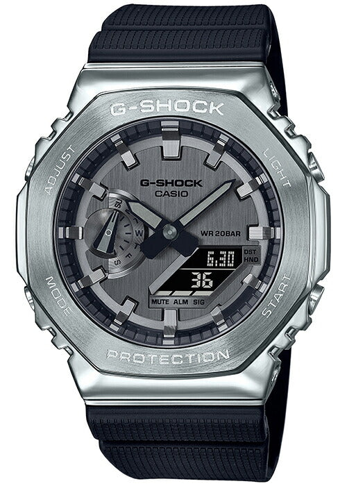 G-SHOCK シルバー メタルベゼル GM-2100-1AJF メンズ 電池式 アナデジ