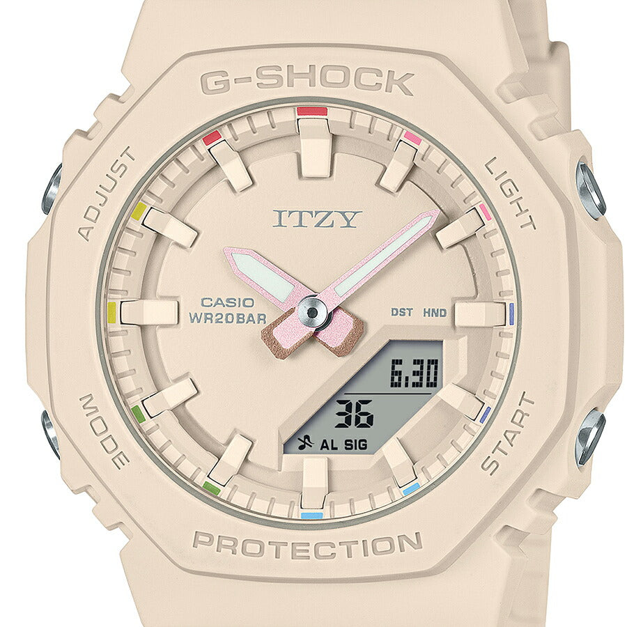 G-SHOCK コンパクトサイズ ITZY コラボレーションモデル GMA-P2100IT-4AJR レディース 腕時計 電池式 アナデジ オクタゴン ピンクベージュ 樹脂バンド 国内正規品 カシオ