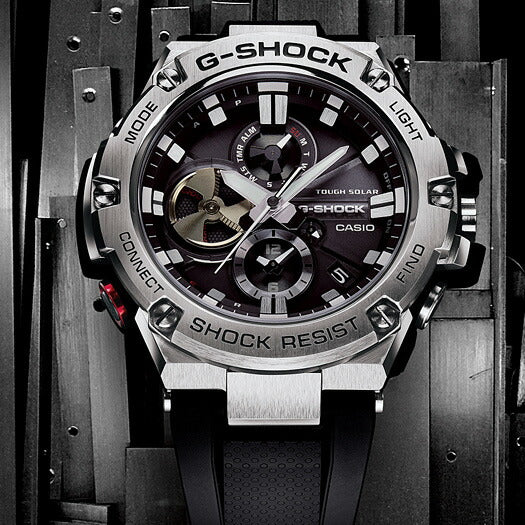 G-SHOCK ジーショック G-STEEL Gスチール GST-B100-1AJF メンズ 腕時計 ソーラー ブラック シルバー メタル クロノグラフ 国内正規品 カシオ