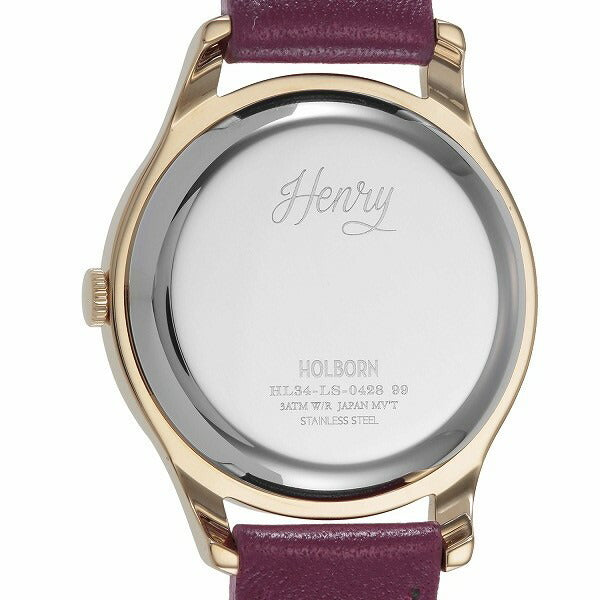ヘンリーロンドン ホルボーン HL34-LS-0428 レディース 腕時計 クオーツ 革ベルト レッド