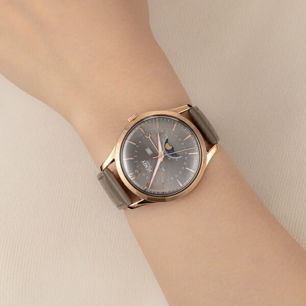 HENRY LONDON ヘンリーロンドン APPLE LEATHER Collection アップルレザーコレクション HL39-LS-0422-AL メンズ レディース 腕時計 クオーツ 電池式 グレージュ 革ベルト グレー 替えベルト付き