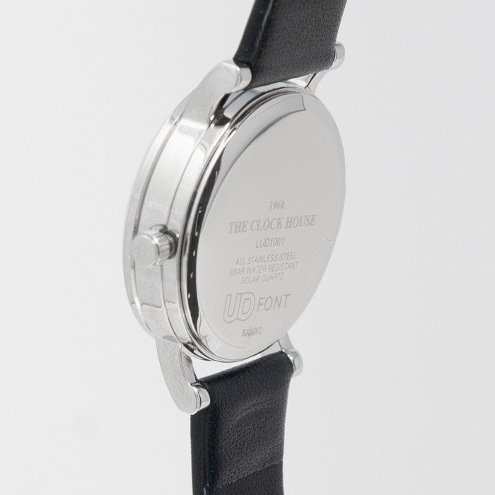 ザ・クロックハウス ユーディー LUD1001-WH1B ユニバーサルデザイン レディース 腕時計 ソーラー 黒レザー ホワイト THE CLOCK HOUSE UD