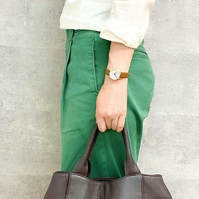 ザ・クロックハウス ユーディー LUD1001-WH2B ユニバーサルデザイン レディース 腕時計 ソーラー 茶レザー ホワイト THE CLOCK HOUSE UD