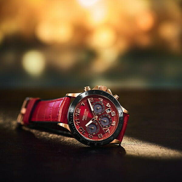 エンジェルクローバー LUCE SOLAR ルーチェ ソーラー LUS44PRE-RE メンズ 腕時計 革ベルト セラミックベゼル レッド 雑誌掲載