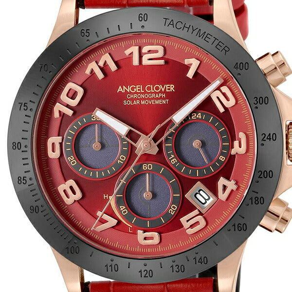 エンジェルクローバー LUCE SOLAR ルーチェ ソーラー LUS44PRE-RE メンズ 腕時計 革ベルト セラミックベゼル レッド 雑誌掲載