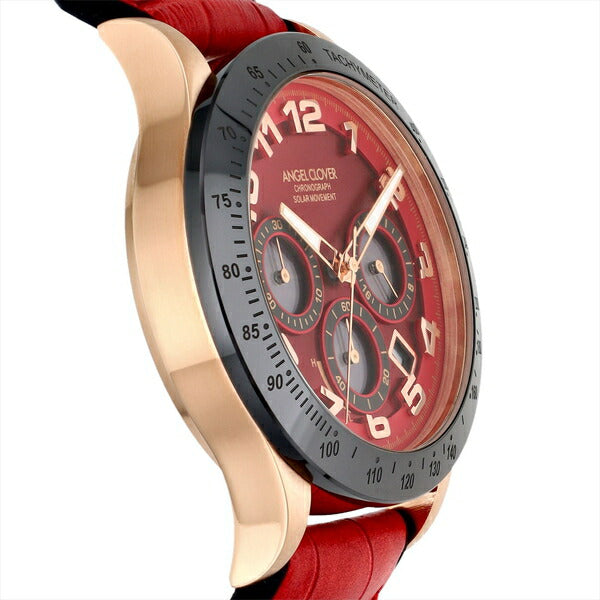 エンジェルクローバー LUCE SOLAR ルーチェ ソーラー LUS44PRE-RE メンズ 腕時計 革ベルト セラミックベゼル レッド 雑誌掲載