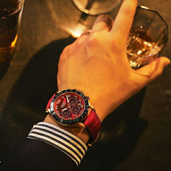 エンジェルクローバー LUCE SOLAR ルーチェ ソーラー LUS44PRE-RE メンズ 腕時計 革ベルト セラミックベゼル レッド 雑誌掲載