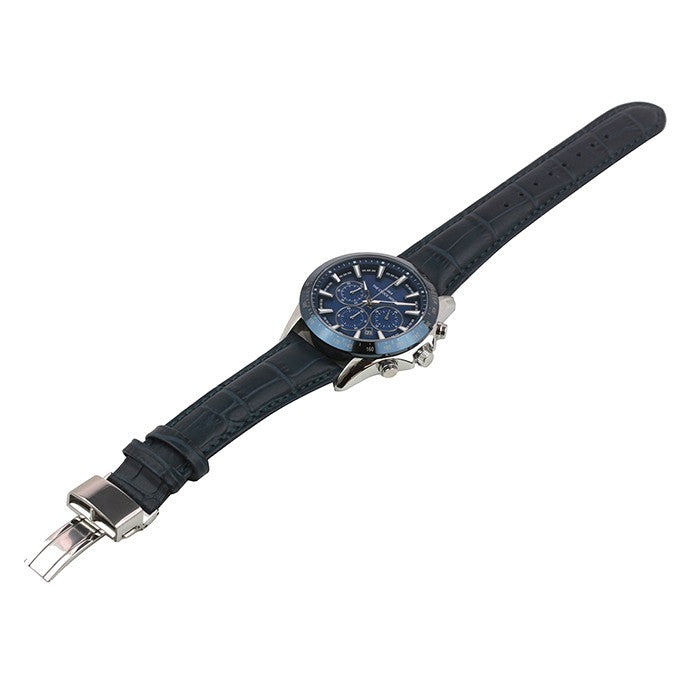 ザ・クロックハウス ビジネスカジュアル MBC1003-BL2B メンズ 腕時計 ソーラー クロノグラフ 革ベルト ブルー