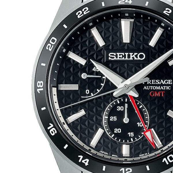 セイコー プレザージュ シャープエッジドシリーズ GMT SARF005 メンズ 腕時計 メカニカル 麻の葉文様ダイヤル ブラック【コアショップ専売】 FINEBOYS+時計vol.20 雑誌掲載