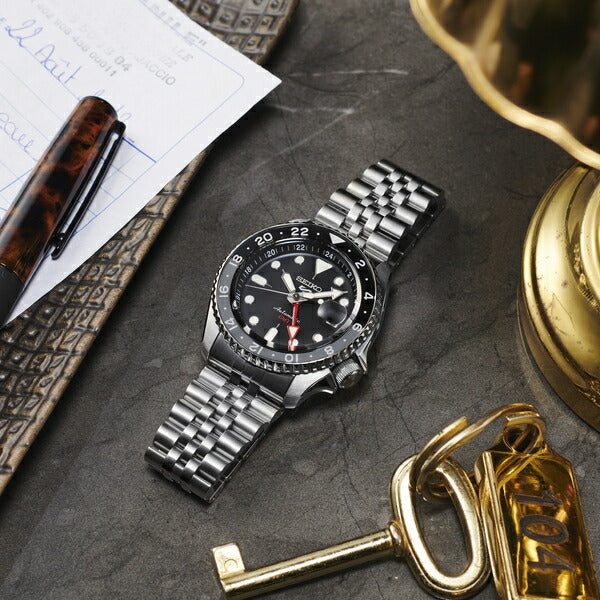 セイコー5 スポーツ SKX Sports Style GMTモデル SBSC001 メンズ 腕時計 メカニカル 自動巻き ブラック 日本製