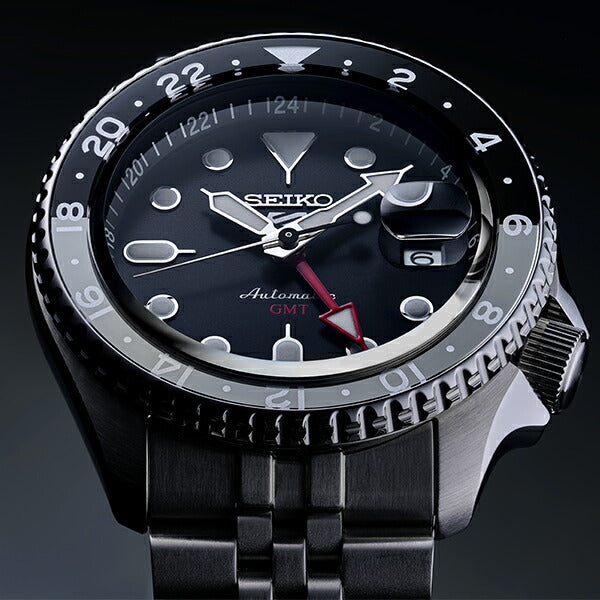 セイコー5 スポーツ SKX Sports Style GMTモデル SBSC001 メンズ 腕時計 メカニカル 自動巻き ブラック 日本製