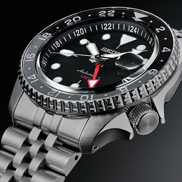 セイコー5 スポーツ SKX Sports Style GMTモデル SBSC001 メンズ 腕時計 メカニカル 自動巻き ブラック 日本製