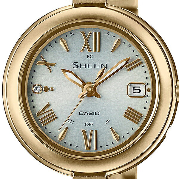 カシオ シーン チタンモデル SHW-7100TG-7AJF レディース 腕時計 電波ソーラー メタルバンド ライトイエローゴールド
