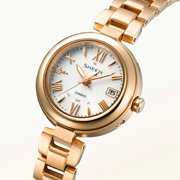 カシオ シーン チタンモデル SHW-7100TG-7AJF レディース 腕時計 電波ソーラー メタルバンド ライトイエローゴールド