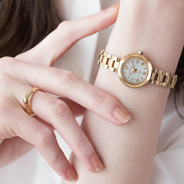 カシオ シーン チタンモデル SHW-7100TG-7AJF レディース 腕時計 電波ソーラー メタルバンド ライトイエローゴールド