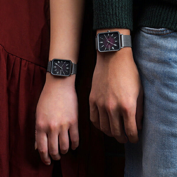 スカーゲン RYLE ライル SKW6757 メンズ レディース 腕時計 ソーラー アナログ メッシュバンド チャコール ペア 国内正規品