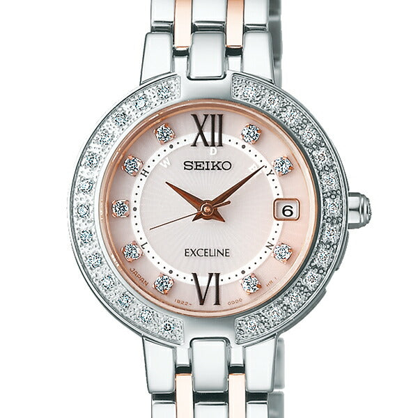 セイコー ドルチェ&エクセリーヌ Exceline Ladies ソーラー電波 SWCW085 レディース 腕時計 ピンクダイヤル ダイヤ入り