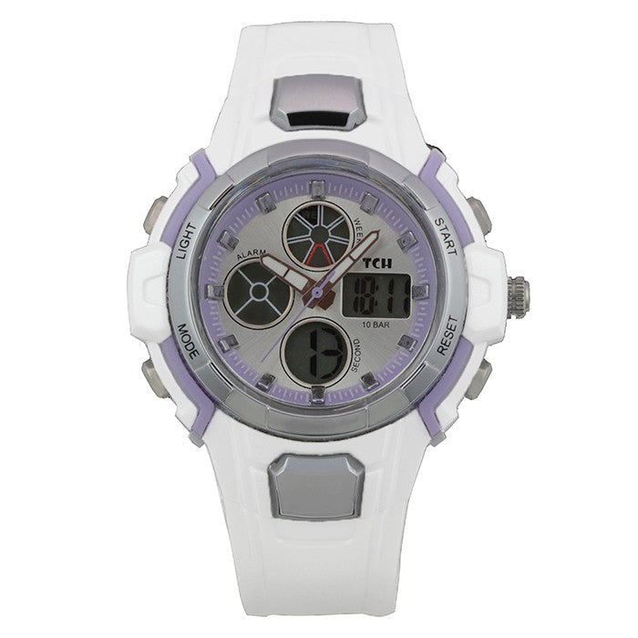 TCHP1001-WHPU02 子供用 キッズ プチシリーズ アナデジ 防水 女の子 白×紫 パステル ガールズ