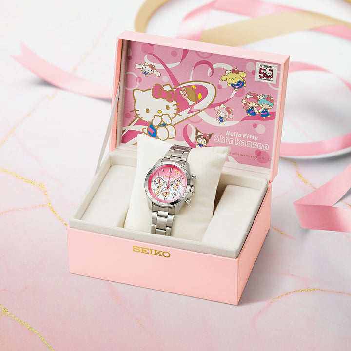 プレミコ セイコー ハローキティ新幹線ウオッチ ハローキティ 50周年記念モデル 51398 メンズ クオーツ 電池式 クロノグラフ