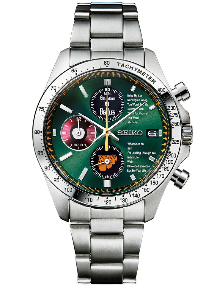 ビートルズ ラバー・ソウル 60周年記念 オフィシャルウオッチ 51562 メンズ クオーツ 電池式 クロノグラフ グリーンダイヤル