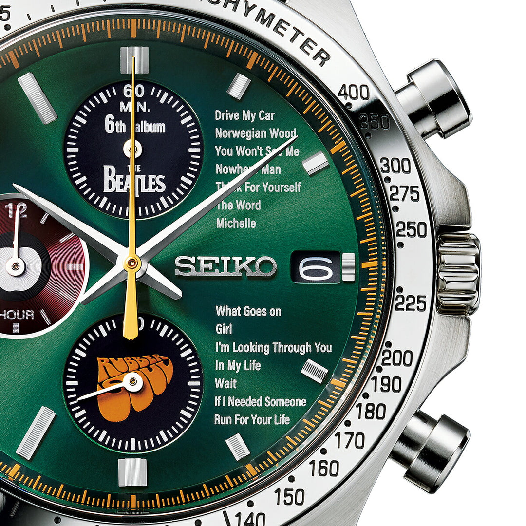 ビートルズ ラバー・ソウル 60周年記念 オフィシャルウオッチ 51562 メンズ クオーツ 電池式 クロノグラフ グリーンダイヤル