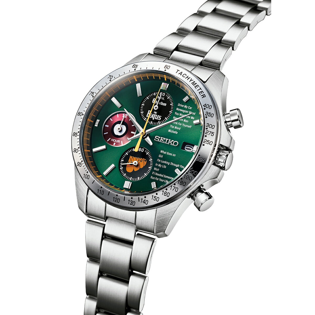 ビートルズ ラバー・ソウル 60周年記念 オフィシャルウオッチ 51562 メンズ クオーツ 電池式 クロノグラフ グリーンダイヤル