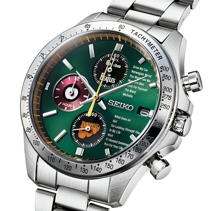 ビートルズ ラバー・ソウル 60周年記念 オフィシャルウオッチ 51562 メンズ クオーツ 電池式 クロノグラフ グリーンダイヤル