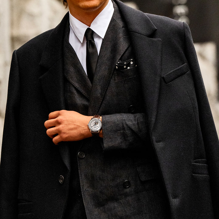 ツェッペリン LZ1 100周年記念 7662-1 メンズ 腕時計 自動巻 オートマティック 革ベルト オープンハート