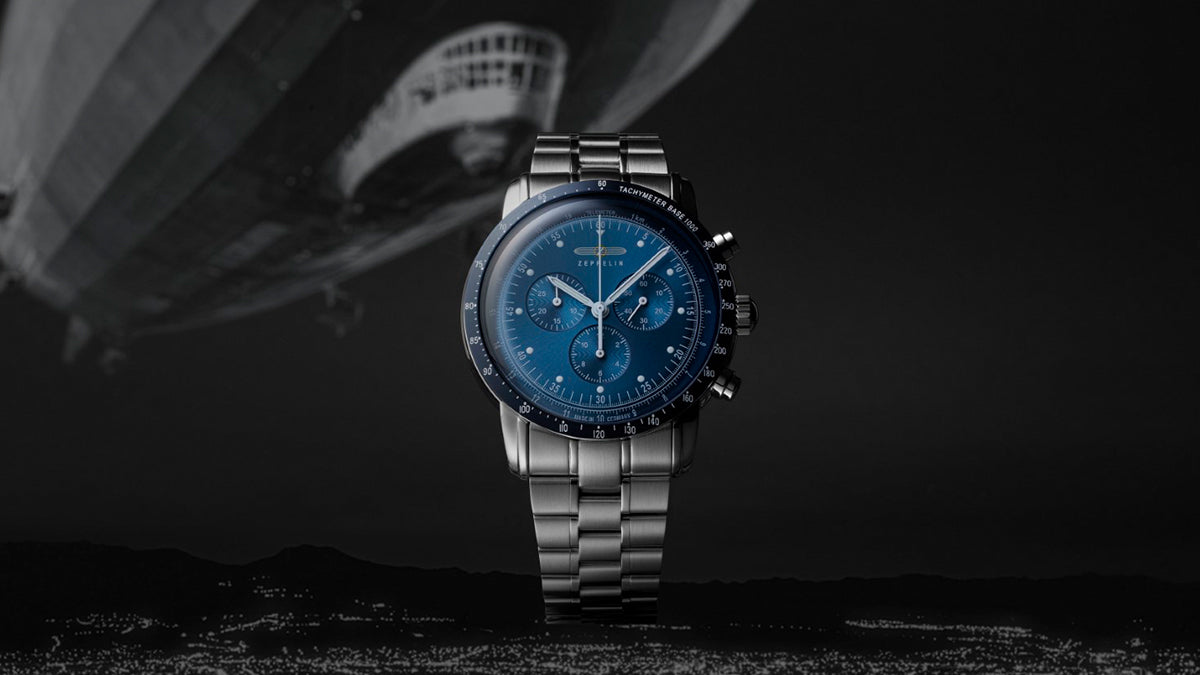 ツェッペリン 100周年記念シリーズ 日本限定 クロノグラフ 8892M-3 メンズ 電池式 クオーツ ブルーダイヤル