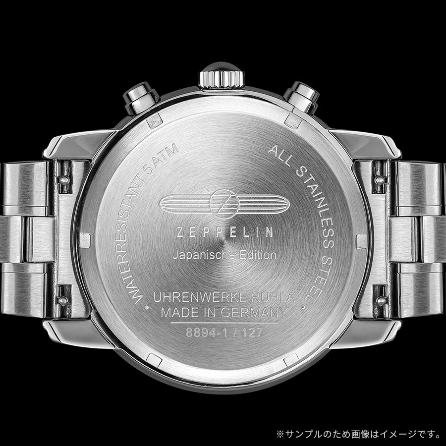 ツェッペリン 100周年記念シリーズ 日本限定 クロノグラフ 8894M-1 メンズ 腕時計 電池式 クオーツ アイボリーダイヤル