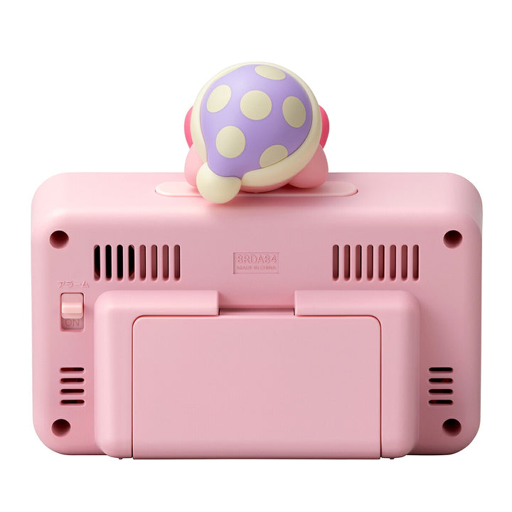 リズム 星のカービィ めざまし時計 クオーツ 電池式 デジタル 温湿度計 ピンク 8RDA84KB13